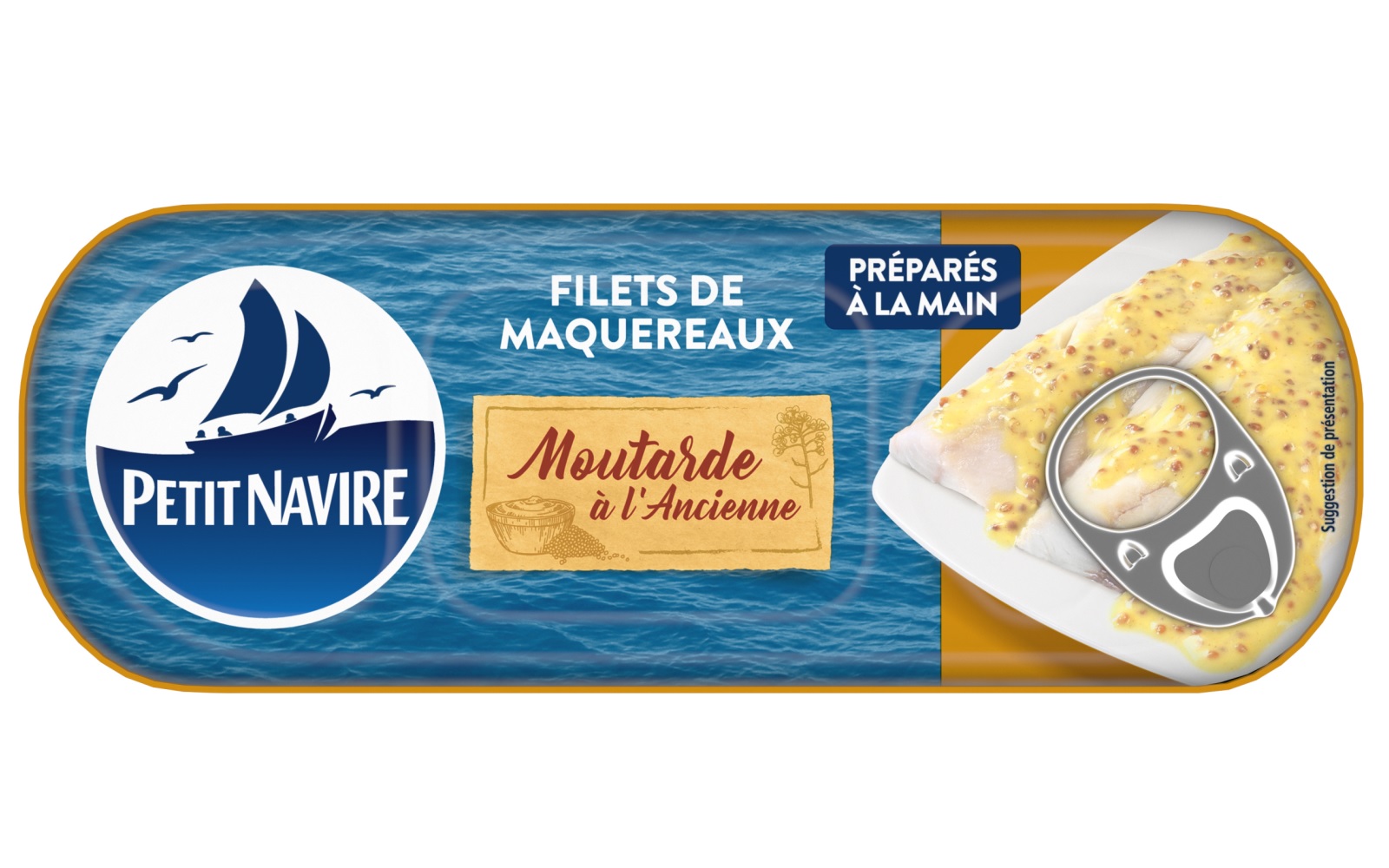 Photo de la boîte de Filets de Maquereau à la moutarde Petit Navire